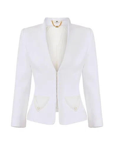 Elisabetta Franchi Chic Mini Jacket For Women In White