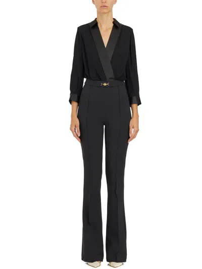Elisabetta Franchi Horsebit Combined Jumpsuit In Black