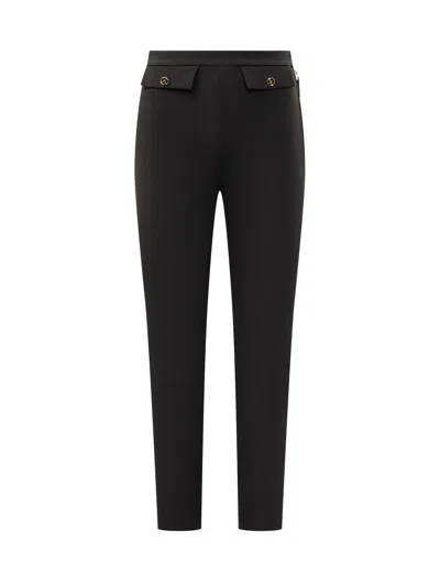 Elisabetta Franchi Chic Skinn Chino Trousers In Nero