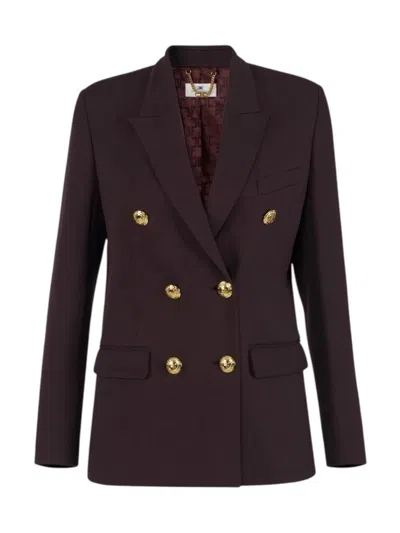 Elisabetta Franchi Chic Spring Mini Jacket In Brown