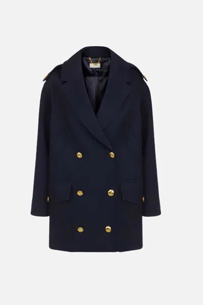 Elisabetta Franchi Chic Women's Jacket For Fall/winter 26 In Blu Notte
