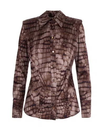 Elisabetta Franchi Chic Women's Mini Shirt - Fall Collection In Brown