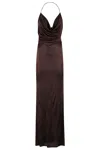 Elisabetta Franchi Open-back Jersey Maxi Dress In Brown