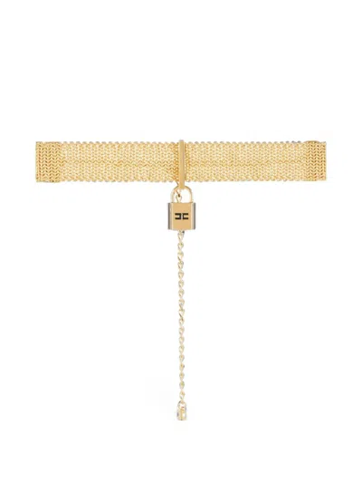 Elisabetta Franchi Choker With Jewel Padlock In Gold