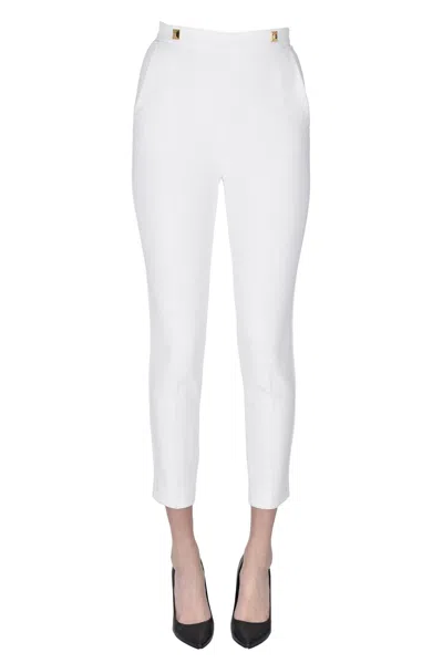 Elisabetta Franchi Cigarette Trousers In White