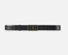 Elisabetta Franchi Black Leather Belt With Logo Plaque In Black