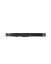 Elisabetta Franchi Black Leather Belt With Logo Plaque In Black