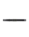 Elisabetta Franchi Black Leather Belt With Logo Plaque
