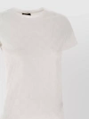 Elisabetta Franchi Monogram-rhinestones Cotton T-shirt In White