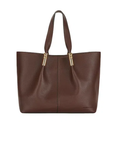 Elisabetta Franchi Clasp-detail Tote Bag In Brown