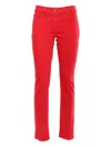 Elisabetta Franchi Fitted Red Jeans In Red