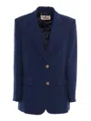 Elisabetta Franchi Button-closure Blazer In Blue