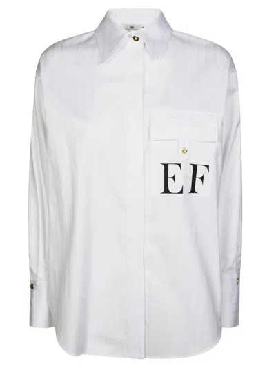 ELISABETTA FRANCHI CLASSIC BUTTON-UP SHIRT WITH LOGO ACCENTS