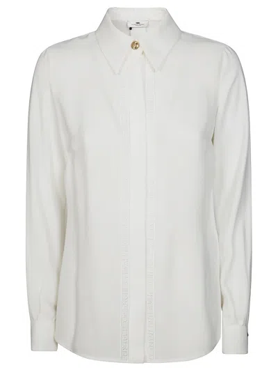 Elisabetta Franchi Classic Long-sleeve Shirt With Pointed Collar In Neutral