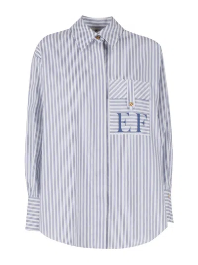 Elisabetta Franchi Classic Striped Button-down Shirt In Blue