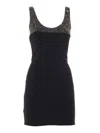 Elisabetta Franchi Bead-embellished Mini Dress In Black