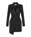 Elisabetta Franchi Satin-lapel Double-breasted Mini Dress In Black