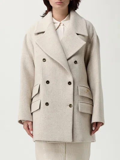 Elisabetta Franchi Coat  Woman Color Beige In Gray