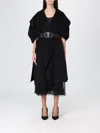 Elisabetta Franchi Wool Belted Coat In Black