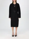 Elisabetta Franchi Long-sleeved Coat In Black