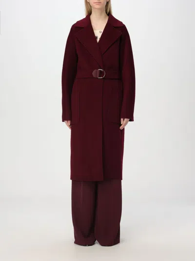 Elisabetta Franchi Coat  Woman Color Burgundy In Burgunderrot