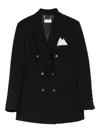 Elisabetta Franchi Cotton Gabardine Blazer With Breast Pocket In Black