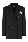 Elisabetta Franchi Coat In Cotton Gabardine With Pocket In Black