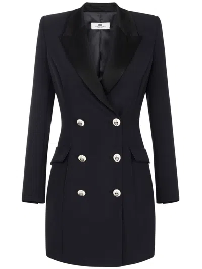 Elisabetta Franchi Coat Mini-dress In Black