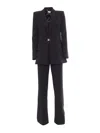Elisabetta Franchi Double Layer Stretch Crepe Suit In Black