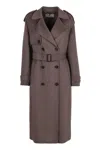Elisabetta Franchi Chic Wool Double-breasted Trench Jacket In Grey