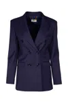 Elisabetta Franchi Navy Peak-lapels Double-breasted Blazer In Navy