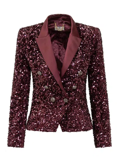 Elisabetta Franchi Coats & Jackets In Purple