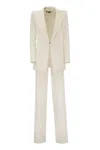 Elisabetta Franchi Crepe Jacket And Trousers Suit In White