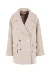 Elisabetta Franchi Double-breasted Coat Coats And Trench Coats White In Purple
