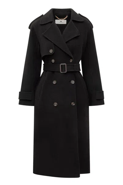 Elisabetta Franchi Coats In Black