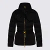 Elisabetta Franchi Jacquard Sail Fabric Down Jacket With Belt Clothing In Black