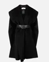 Elisabetta Franchi Wool Belted Coat In Black