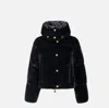 Elisabetta Franchi Velvet Down Jacket In Black