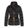Elisabetta Franchi Down Jacket With Belt At The Waist In Black