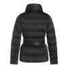 Elisabetta Franchi Jacquard Sail Fabric Down Jacket With Belt Clothing In Black