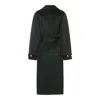 Elisabetta Franchi Black Coat With Notched Revers And Front Belt Closure In Wool Woman In Black