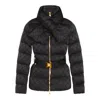 Elisabetta Franchi Down Jacket With Belt At The Waist In Black