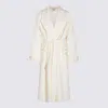 Elisabetta Franchi Belted Pocket Coat In Neutral