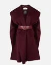 Elisabetta Franchi Double Wool Cape Capes Bordeaux In Red