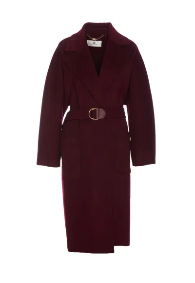 Elisabetta Franchi Coats In Rouge Noir