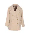 Elisabetta Franchi Double-breasted Coat Coats And Trench Coats White In Neutral
