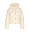 Elisabetta Franchi Hooded Padded Long Sleeve Down Jacket In Neutral
