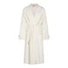 Elisabetta Franchi Belted Pocket Coat In White