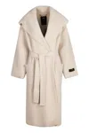 Elisabetta Franchi Oversized Belted Jacket In White