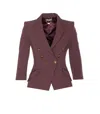 Elisabetta Franchi Bordeaux Jacket Gold-tone Buttons In Brown